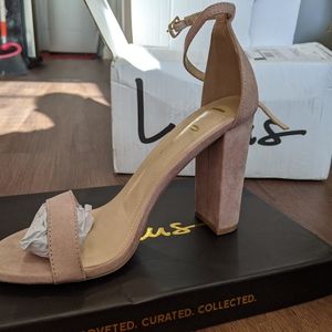 Pink Lula's ankle strap heels